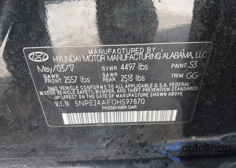 2018 Hyundai Sonata Se from USA, damaged, VIN 5NPE24AF1JH597870
